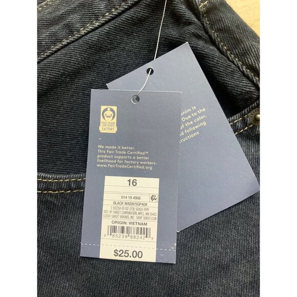 Universal Thread Womens Black Mid-Rise 90s Baggy Denim Shorts Plus Size 16 - Picture 7 of 10